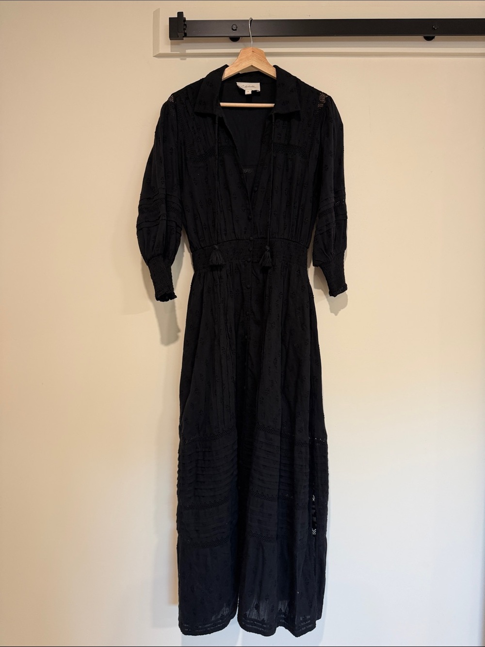 Cleobella Black Eyelet Cotton Maxi Dress